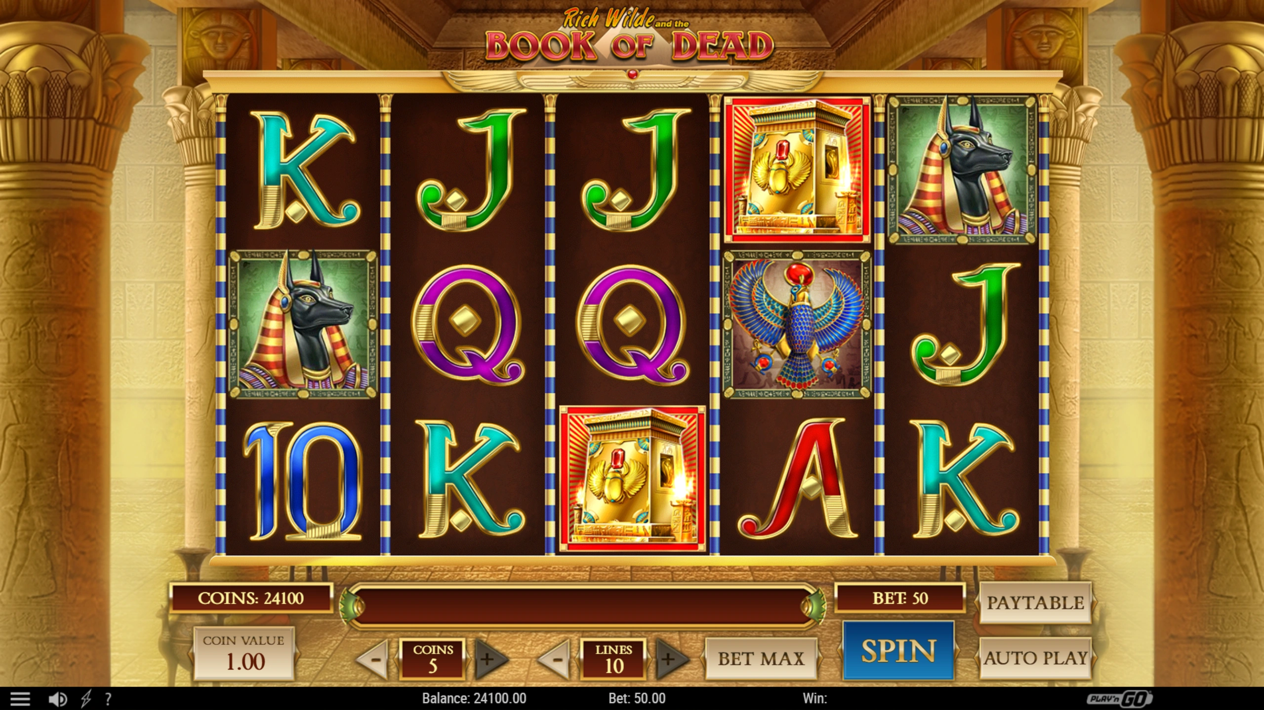 Book of Dead slot gameplay screenshot
