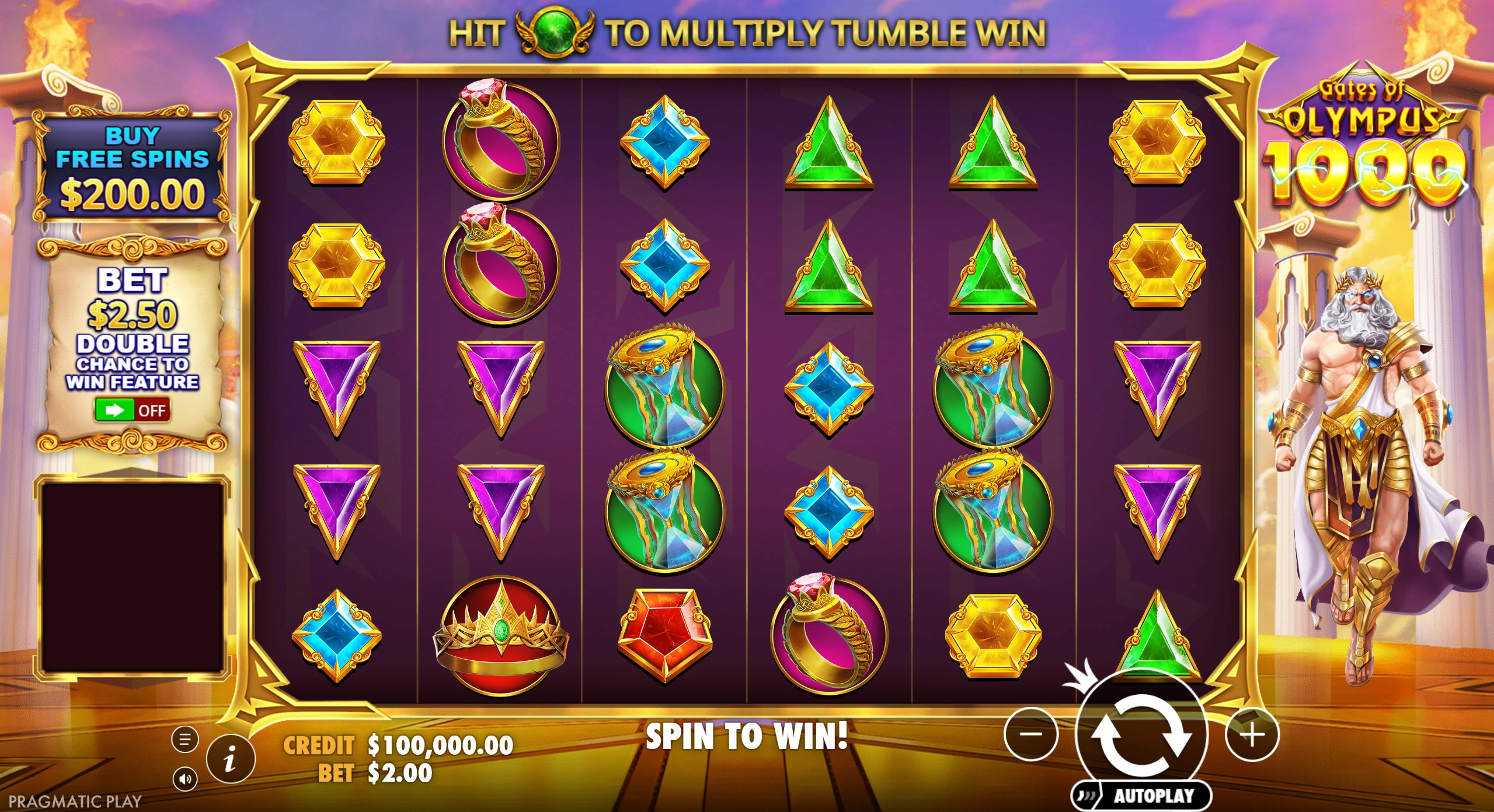 Gates of Olympus slot gameplay screenshot