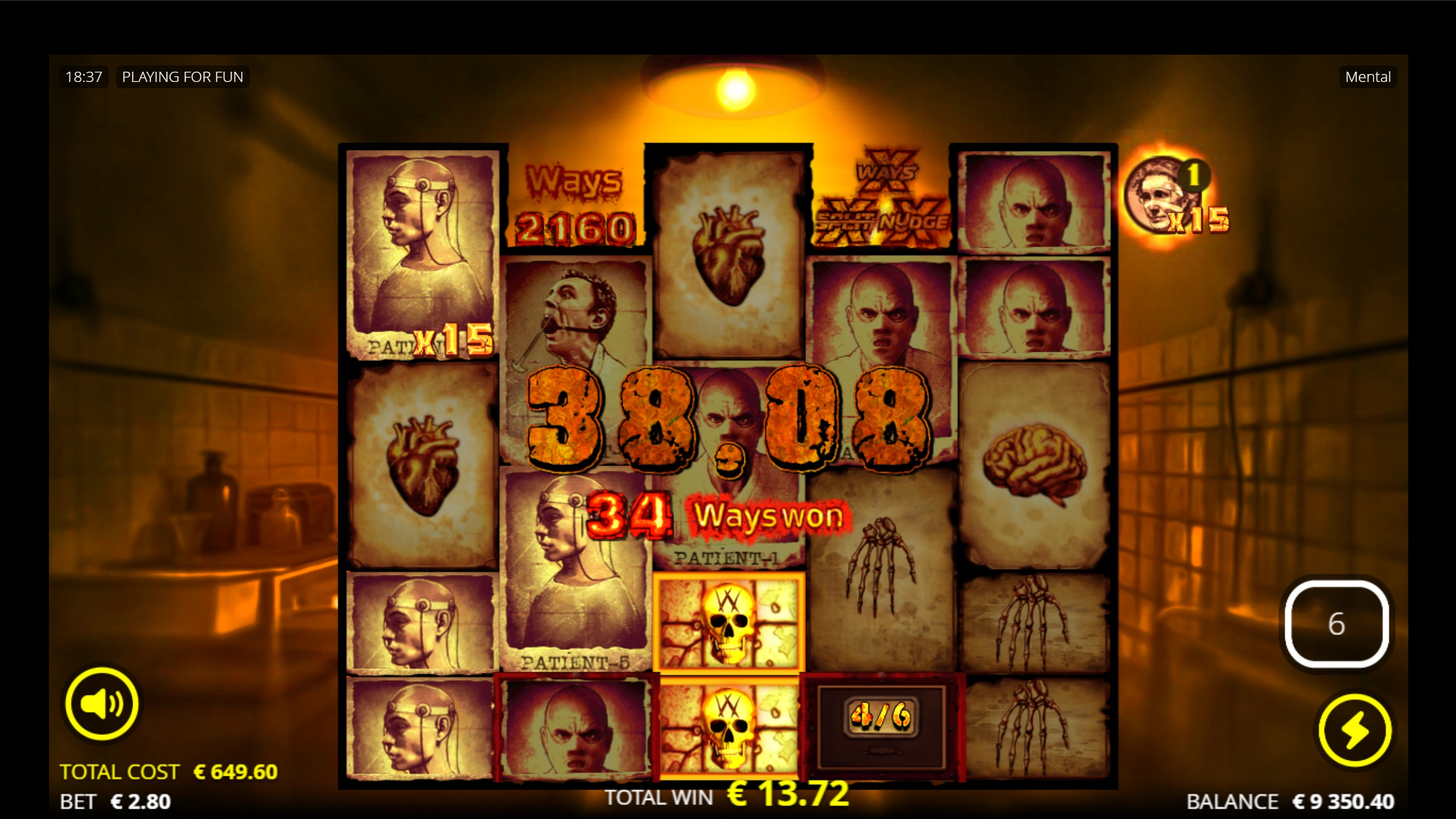 Mental slot gameplay screenshot