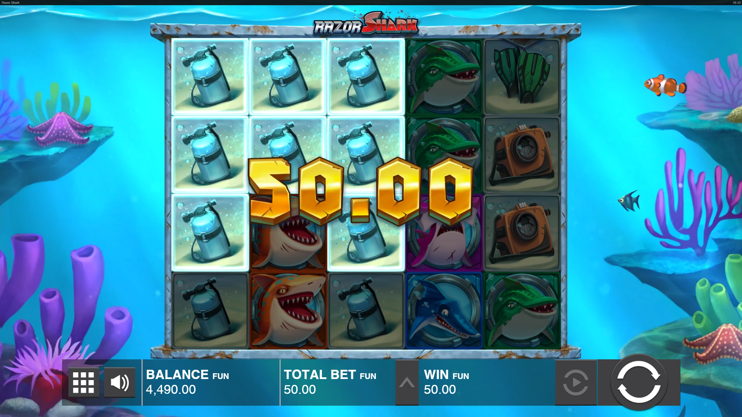 Razor Shark slot gameplay screenshot