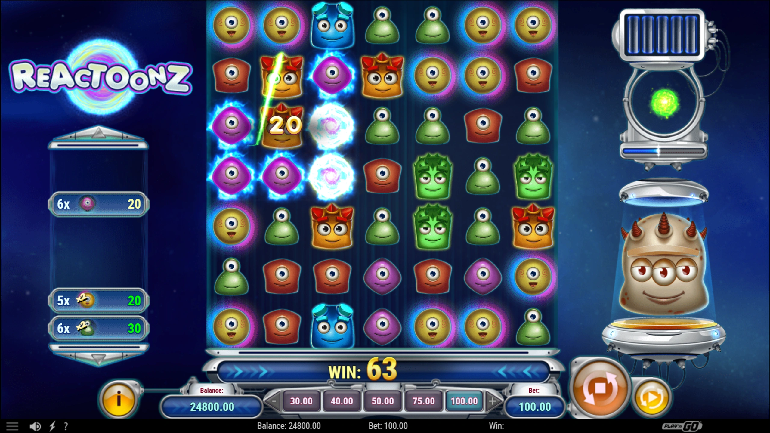 Reactoonz slot
